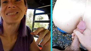 POV Outdoor Amateur Blowjob And Fuck With Huge Cumshot