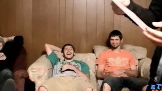 Straight guys Lex Lane and Daniel Delong masturbate in group