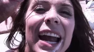 Curvy British milf with natural tits fucked outdoors