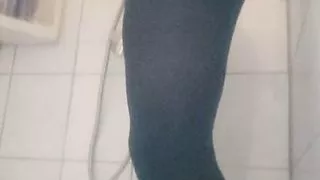 Taking my big dildo in the shower makes me leak precum