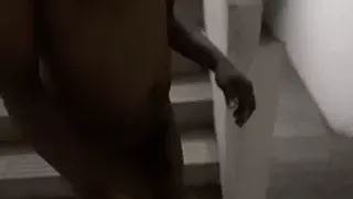 Naked Walk through apartment complex stairs lost bet