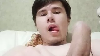 Cute gay man wanking and moaning