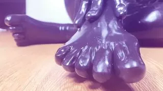 Foot fetish latex kigurumi solo ASMR feet