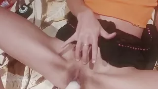 wet pussy fucked hard by a sex machine