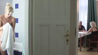 Guy caught girlfriend riding old dad’s dick