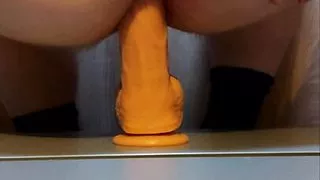 Boy fucks himself with dildo
