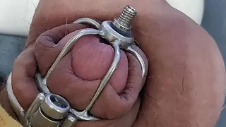 Chastity Cum with Hitachi Vibrator