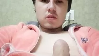 Cute chubby guy jerking and moaning