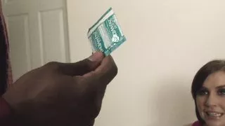 Skinny slut gets dug out by BBC on Zebra couch!