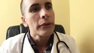Hairy blonde goes to ask doctor questions, then gets fucked!