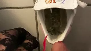 Sissy exposes and masturbates in neighbor girl's sneakers