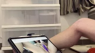 My man masturbates while watching a video of me