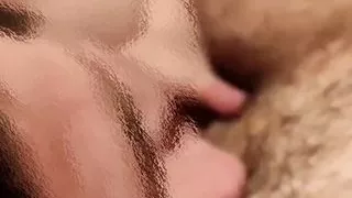 My wife Eva likes how I lick he hairy pussy