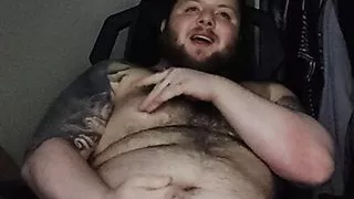 Big tits bear cumming and playing with my nipples