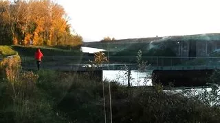just a walk with an anal plug in nature during sunset