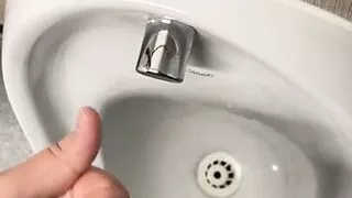 Cruising In the public urinal with big cumshot