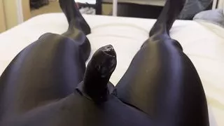 Cumming in zentai cock sheath