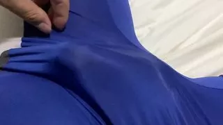 Frot in my blue singlet and cumming in my foreskin
