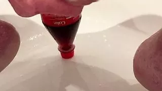 Fuck with 1 l Coke bottle