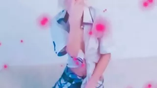 undressed sexy erotic dance striptease of Polish blond bitch