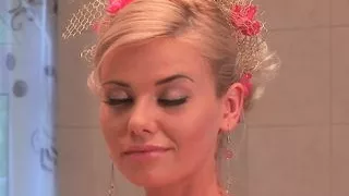 Soft blond lady with perfect tits fucks herself!