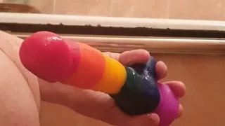 Sasha Earth solo plays at home with her ass dildo