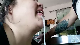 Giving a blowjob