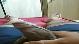 The india young boy playing his penis
