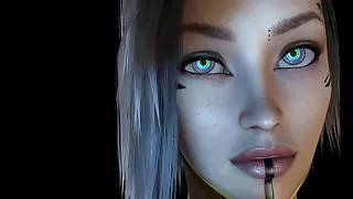 Cyborg Futa nimmt von hinten einen anderen Cyborg Futa