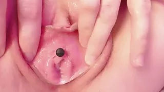 crazy teen plays with virgin pee hole