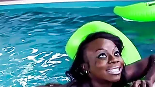 Cheeky black slut ready for interracial orgy in sex resort