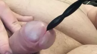 Sounding and jerking off on my Desk