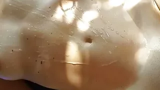 Amateur milf gets fucked outdoors and takes a massive cum load on her body