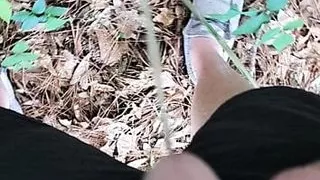 Almost got caught pissing in the woods!