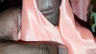 Dick head rub with orange satin silky salwar of neighbour bhabhi (48)
