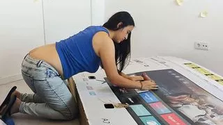 Fucking my friend's mother through a hole in a box, she thought I was her husband