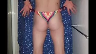 Full clip of my sexy new multi-colored swimsuit play