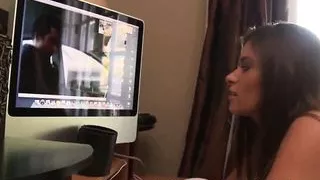 Blonde and brunette share a big cock in a threesome