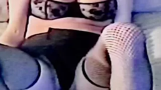 Sexy Panties and Fishnet Stockings Close-Up – Hairy Pussy, American Milf Porn