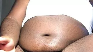 Black solo handjob with cum shot