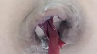 My pussy is expanding more and more ... It is flowing sperm on my balls)))