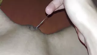 dragging mucus from my wet dripping pussy