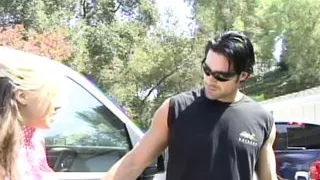 Busty blonde Rachel gives a blowjob and fucks Charles Dera