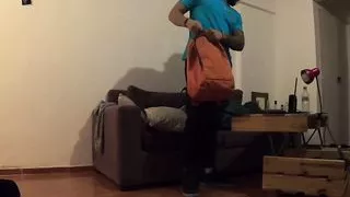 Latina student fucks the pizza delivery guy