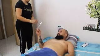horny stepmom gives her stepson a great massage