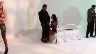 Dick craving babes in latex lingerie having fun