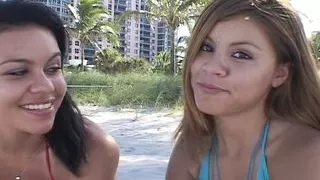 Amateur blowjob from two young girls I met on the beach in Miami