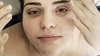 19 year old asks for a Chanel facial and gets her face Fucked and a cumshot to the face