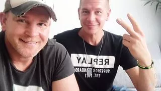 Friend with his huge big cock fucking me bareback and cumming inside me