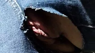 Bondage walk outdoors